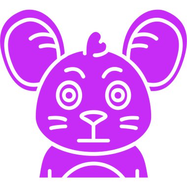 şirin fare başı, resimleme, simge, vektör, beyaz arkaplanda izole edilmiş