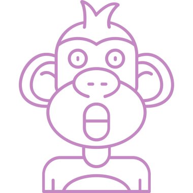 maymun ikon vektör illüstrasyonu