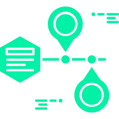 Beyaz arkaplanda indirme simgesi olan siyah çizgi haritası konumu. vektör