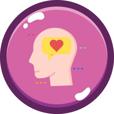 Beyin. Web simgesi basit illüstrasyon