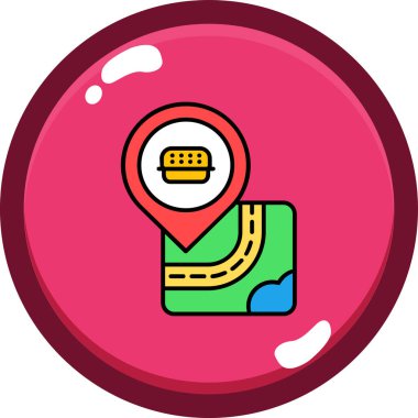 Harita konum belirleyici simgesi doldurulmuş dış hat biçimi