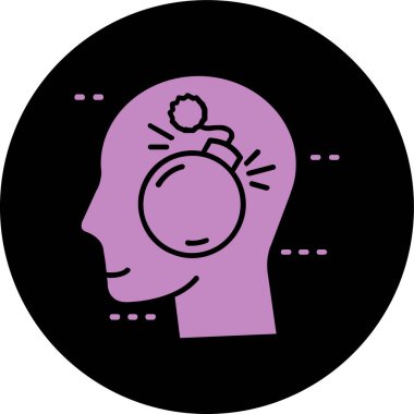 Beyin simgesi olan bir adamın vektör çizimi