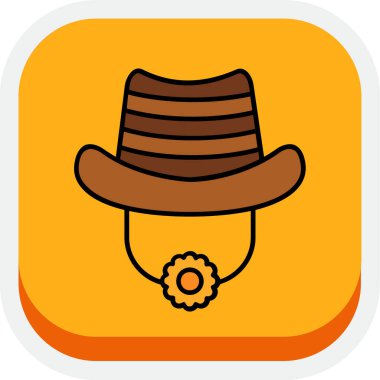 Kovboy şapkası ikonu. düz biçim tasarımı.