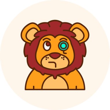 hayvan aslan çizgi film simgesi elementleri