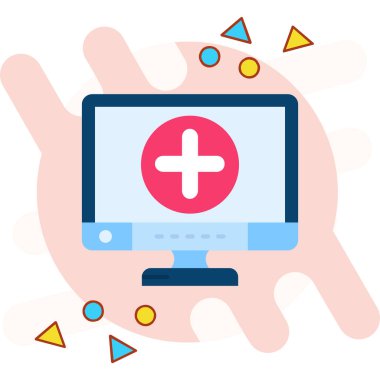 Düz biçimli dizüstü bilgisayar sağlık ilacı simgesi