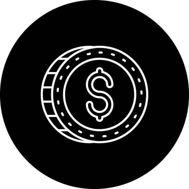 Dolar çizgisi ters vektör simgesi çizimi