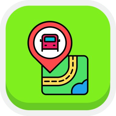 Harita konumu bir taksi, vektör çizimi, düz tasarım