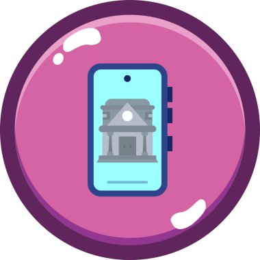 Banka mı? Web simgesi vektör illüstrasyonu