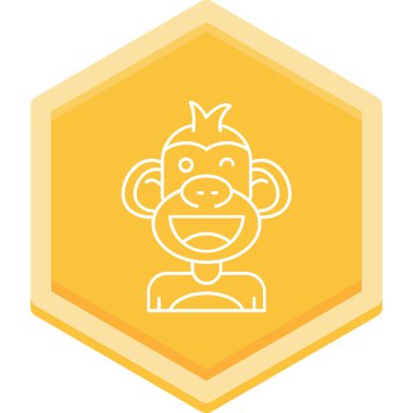 maymun ikon vektör illüstrasyonu