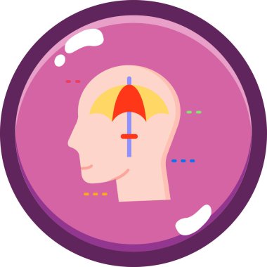 İnsan beyni ikon vektör illüstrasyonu