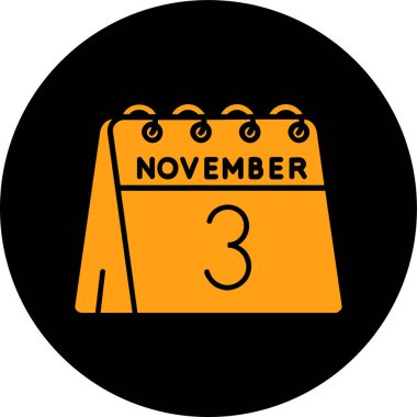 Kasım takvim simgesi, vektör illüstrasyonu