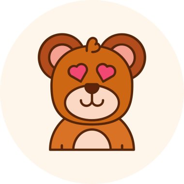 Kalp karikatür ikonu vektör çizim grafik tasarımı ile ayı