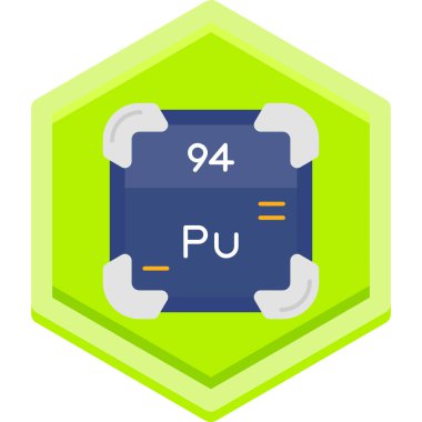 Kimyasal ve modern ikonun vektör çizimi, atom sembolünün kimyasal elementi