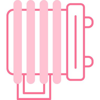 Isıtma radyatörü simgesi. Web için ısıtıcı vektör simgelerinin özet çizimi