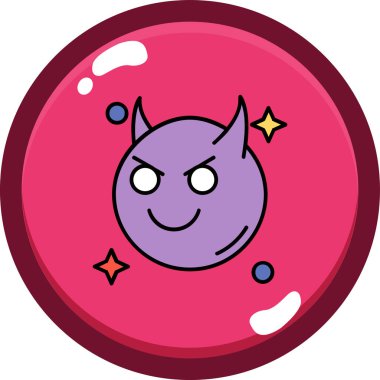 Mor gözlü ve yıldızlı sevimli bir uzaylı çizgi filmi.