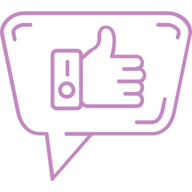 Bir konuşma balonu vektör çizimi ile bir baş parmak tutarak