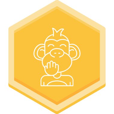 maymun düz simgesi, vektör illüstrasyonu