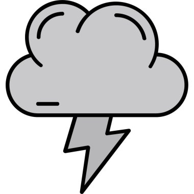 Fırtına bulutu hava durumu simgesi ana hat biçiminde