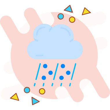 Bulut havası. Basit düz resimleme