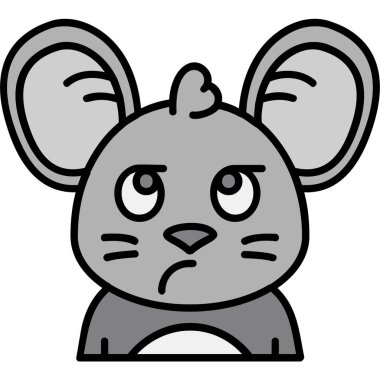 Hayvan yüzlü karikatür çizim ikonu vektör illüstrasyon tasarımı