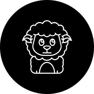 Koyun ikonu vektör illüstrasyonu