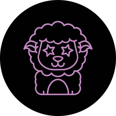 Şirin bir çizgi film simgesinin vektör çizimi