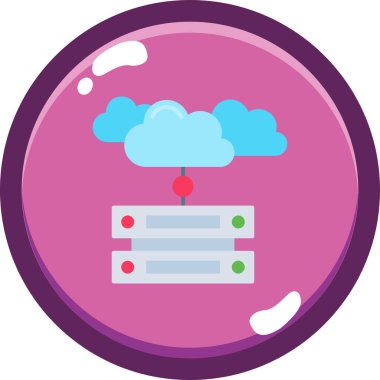 Bulut Hesaplama. Web simgesi basit illüstrasyon