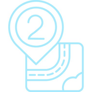 Vektör illüstrasyonu, konum işareti ile harita