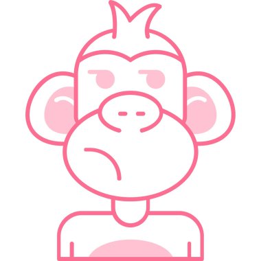 maymun ikon vektör illüstrasyonu