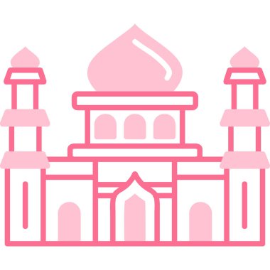 cami binası simgesi, düz vektör çizimi tasarımı