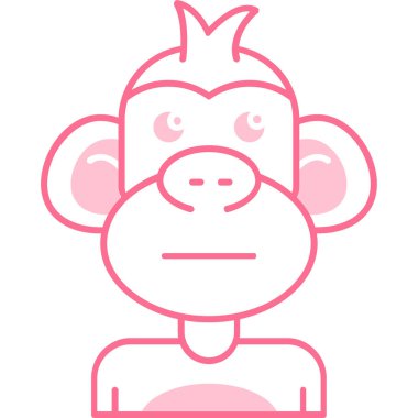 maymun ikon vektör illüstrasyonu