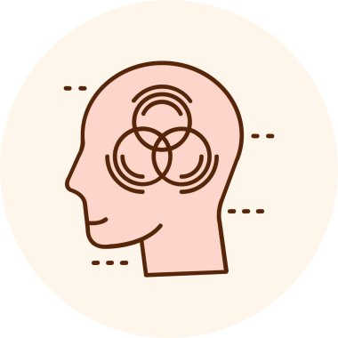 Beyin vektör simgesi olan baş