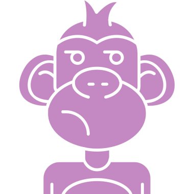 Maymun. Web simgesi basit illüstrasyon