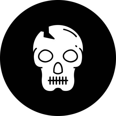 kafatası web simgesi, basit vektör illüstrasyonu