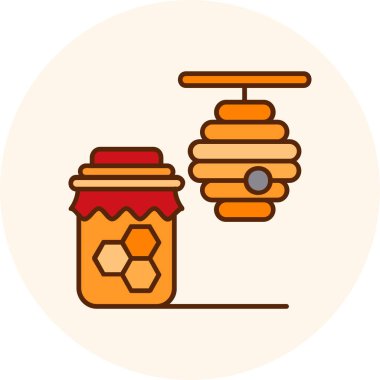 Arı kovanı vektör simgesi, basit tasarım illüstrasyonu