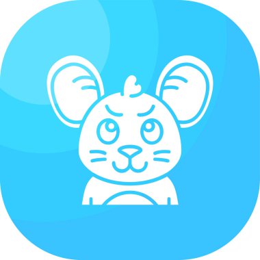 şirin çizgi film tavşan ikonu daire içinde