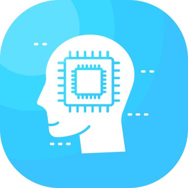 yapay zeka simgesi, vektör illüstrasyon tasarımı