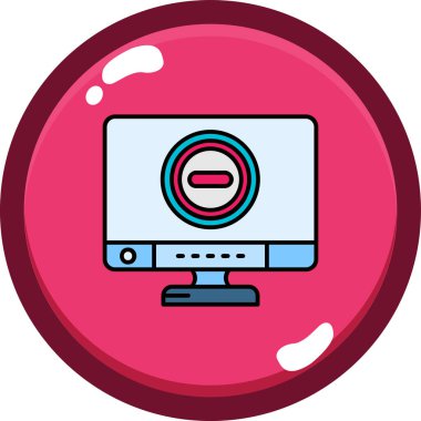 bilgisayar monitörü web simgesi vektör illüstrasyonu