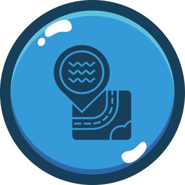 Su. Web simgesi basit illüstrasyon