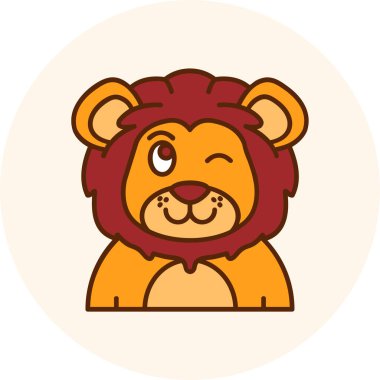 Aslan karikatür tasarım vektör illüstrasyon