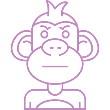 maymun ikon vektör illüstrasyonu