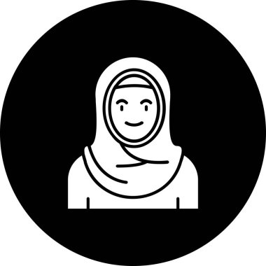 Müslüman kadın avatar ikon vektör illüstrasyon grafik tasarımı