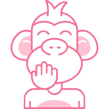 maymun simgesi tasarımı, vektör illüstrasyonu 10 grafik