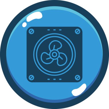 Mavi ve beyaz daire simgesinin vektör illüstrasyonu