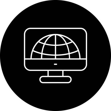 İnternet vektör simgesi düz simgesi