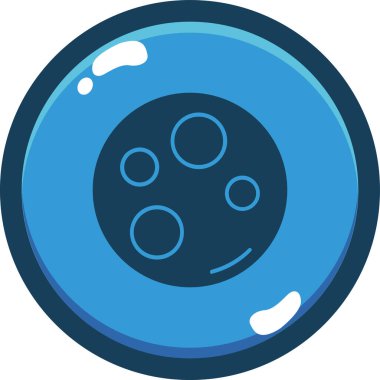 Yuvarlak top ile mavi düğme simgesinin vektör çizimi