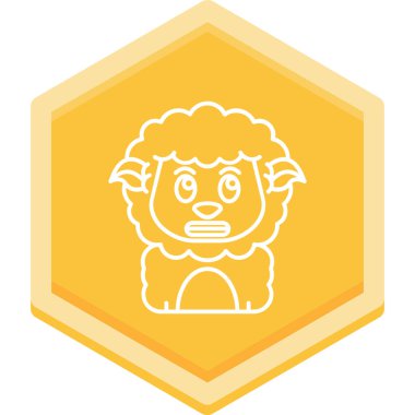 Koyun yassı simgesi, vektör, illüstrasyon