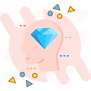 Düz renk dizaynlı beyin insan beyni simgesi