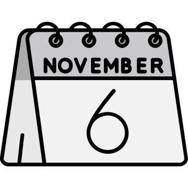 Kasım takvim simgesi, vektör illüstrasyonu