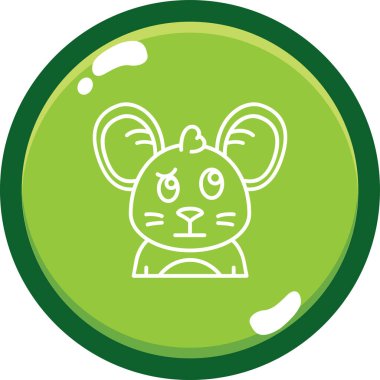 Şirin yeşil ve beyaz bir kedinin vektör çizimi